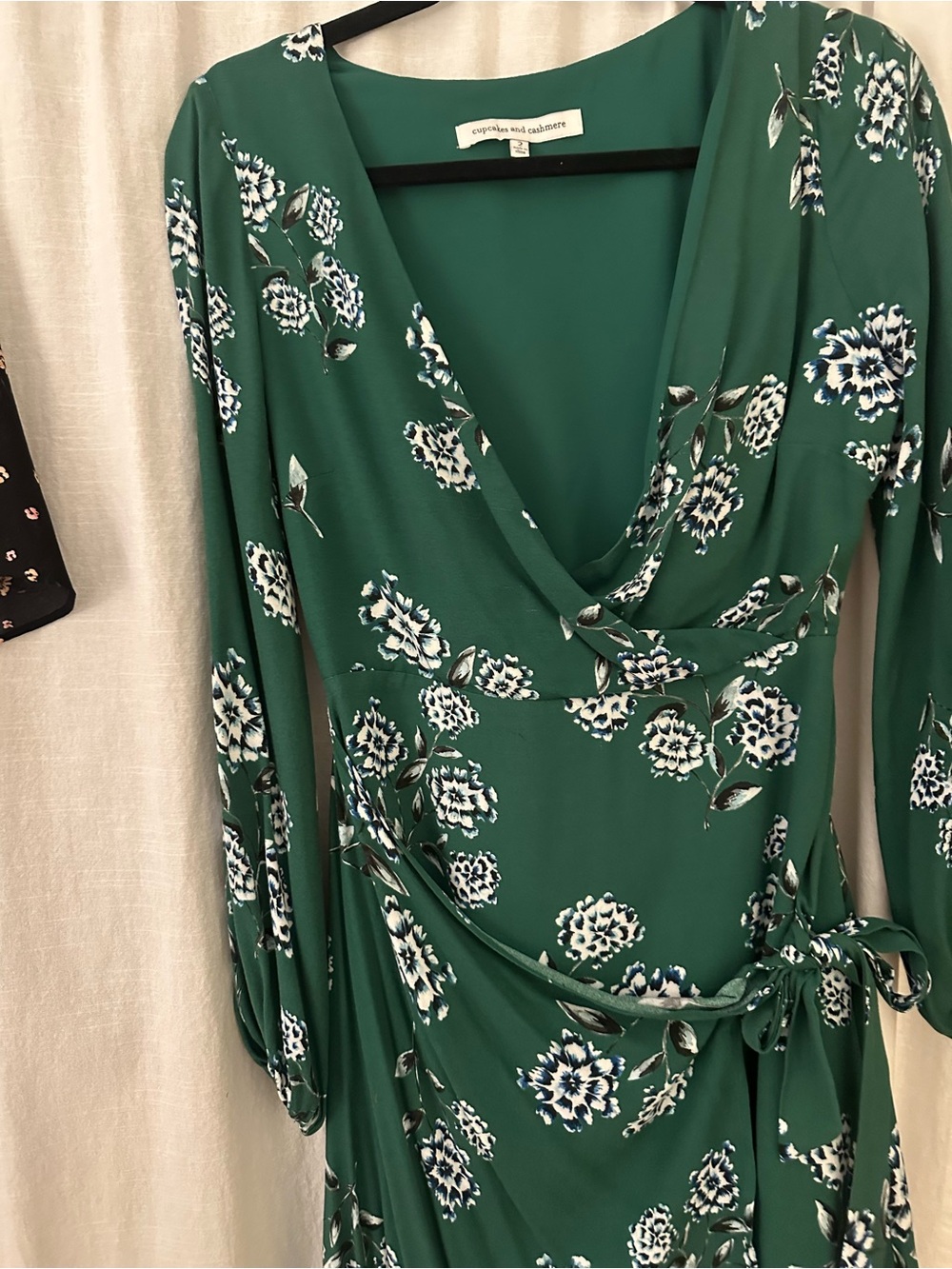 Green Floral Wrap Dress by cupcake Cashmere